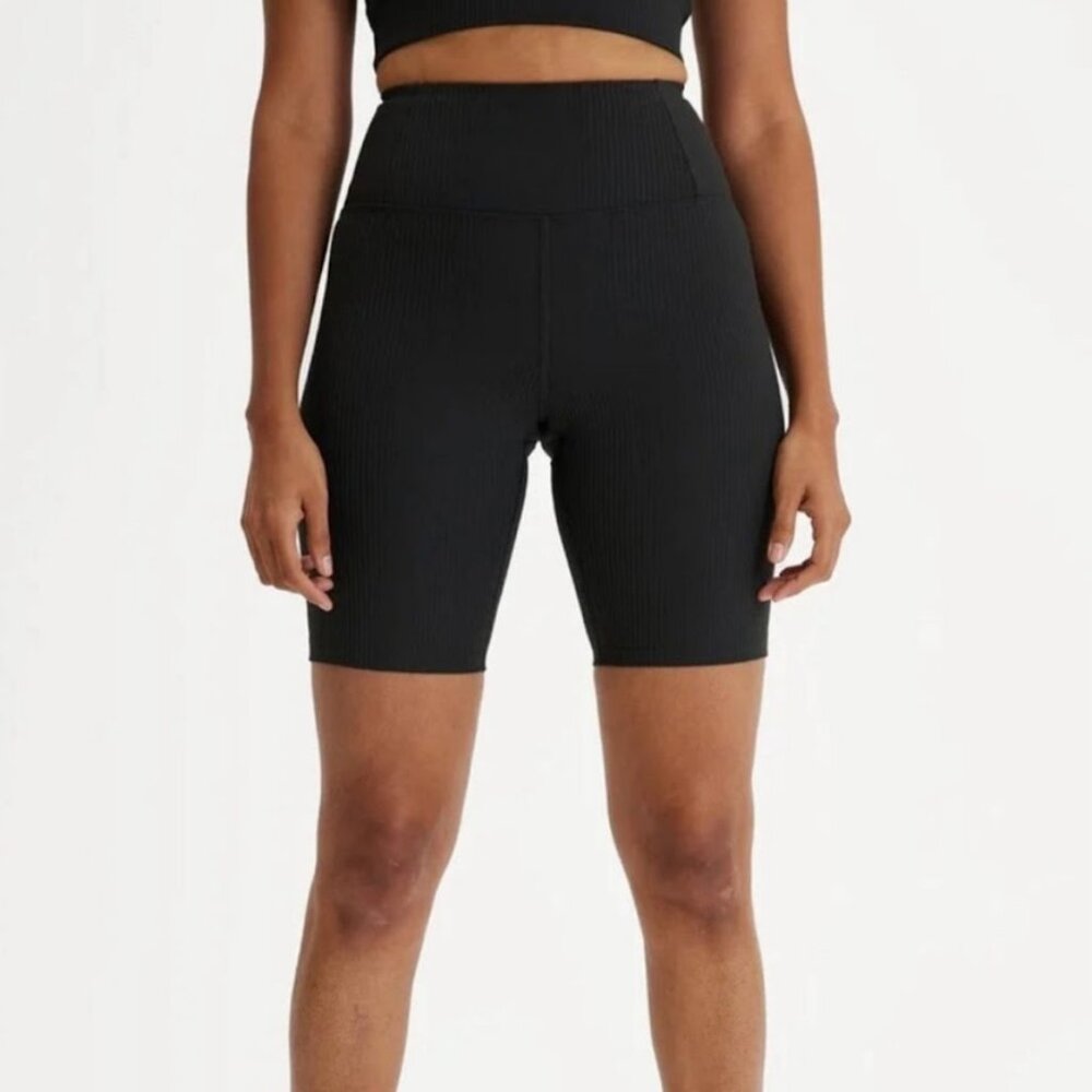 NWT Girlfriend Collective Rib High Rise Bike Shorts Black XS